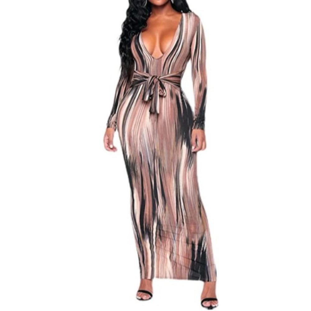 Plus Size Plunge Maxi Dress